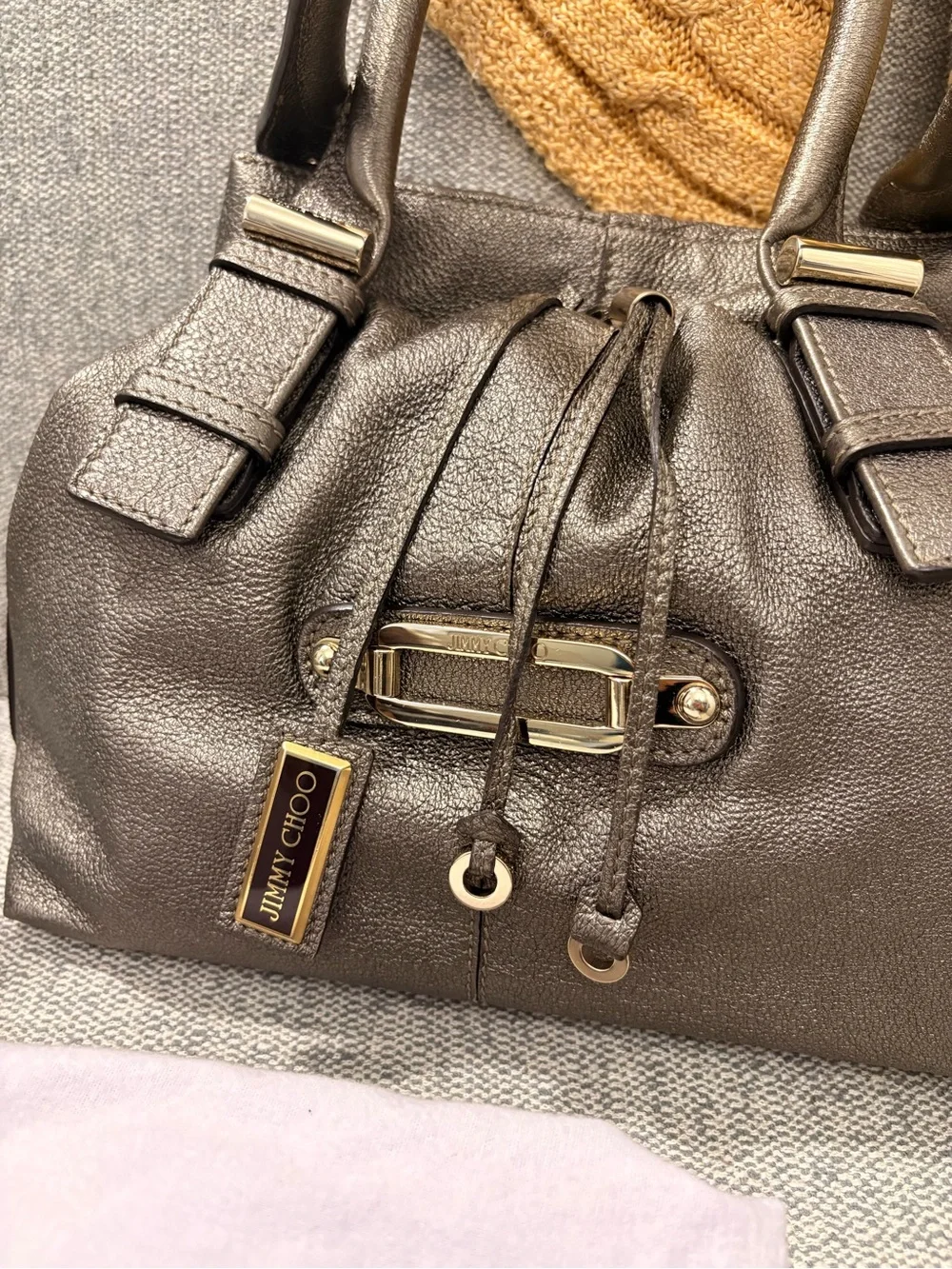 Jimmy Choo Ramona shoulder bag - Metallic Bronze Leather